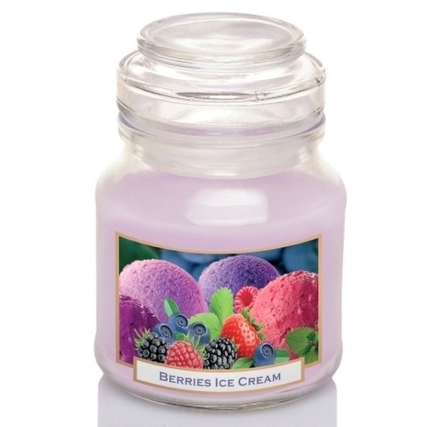 Hũ nến thơm tinh dầu Bartek Candles BAT0509 Berries Ice Cream 130g (Hương kem, việt quất)