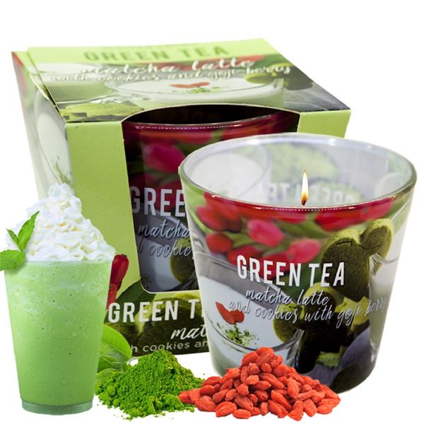 Chi tiet ly nen thom bartek candles bat6434 green tea pudding matcha latte 115g huong tra xanh hoa qua 8 vivians