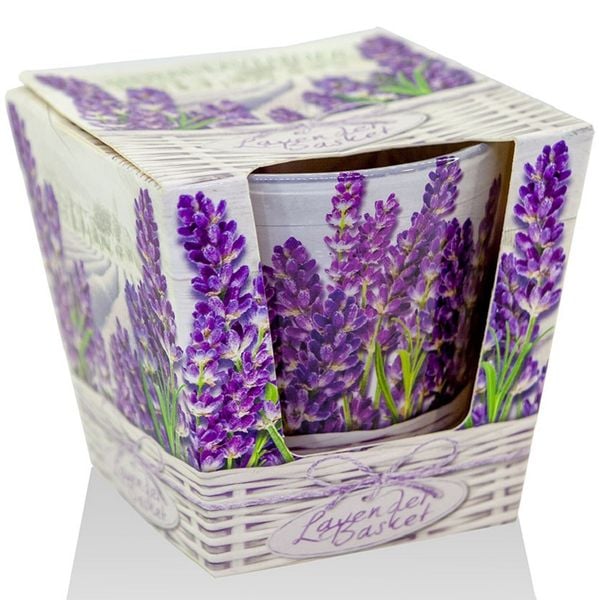 Ly nến thơm Bartek Candles BAT8042 Lavender Basket 115g (Hương oải hương)