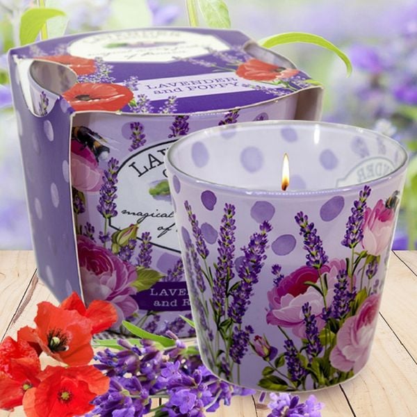 Ly nến thơm Bartek Candles BAT9093 Lavender Garden 115g (Vườn hoa oải hương)