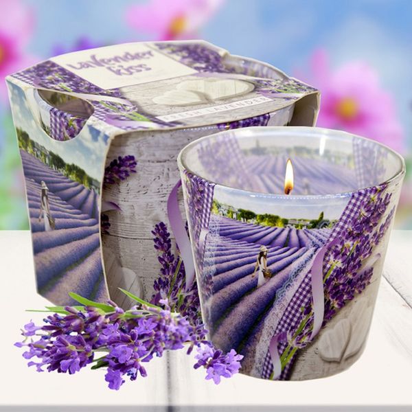 Ly nến thơm Bartek Candles BAT6022 Lavender Kiss 115g (Hương oải hương)