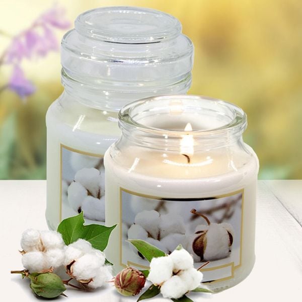 Hũ nến thơm tinh dầu Bartek Candles BAT0486 Cotton 130g (Hương hoa bông)