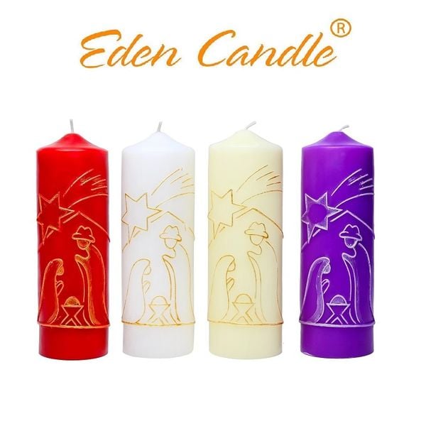 Nến trụ tròn D6H20 EDEN CANDLE EDC7800 hình chóp