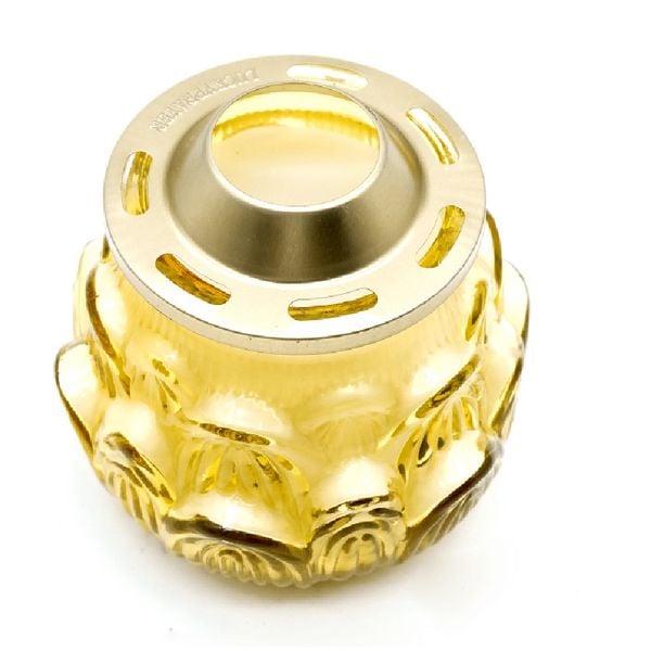 Hũ nến thơm hình hoa sen Lucky Prayer EDC0702 cháy 80 giờ (Cam, Có nắp đậy)