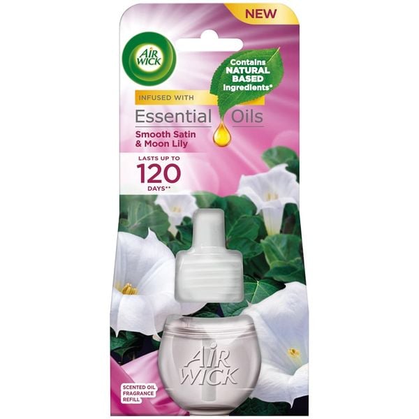 Chai tinh dầu cắm điện Air Wick Refill AWK2298 Smooth Satin & Moon Lily 19ml (Hương hoa ly)