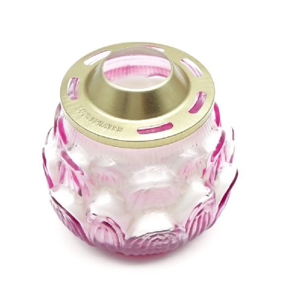 Hũ nến thơm hình hoa sen Lucky Prayer EDC0702 cháy 80 giờ (Hồng, Có nắp đậy)