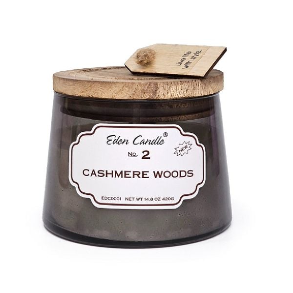 Nến thơm Cashemere Woods Eden Candle FTRAMART EDC0001 (No. 2, Hũ 420gr)