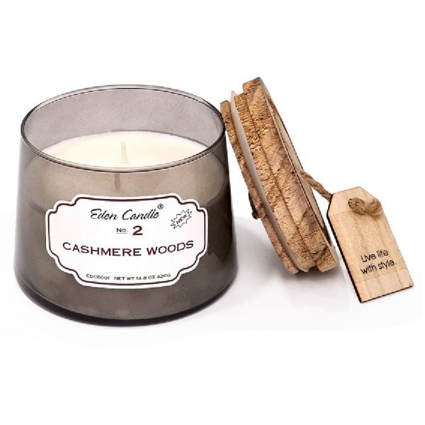 Nến thơm Cashemere Woods Eden Candle FTRAMART EDC0001 (No. 2, Hũ 420gr)