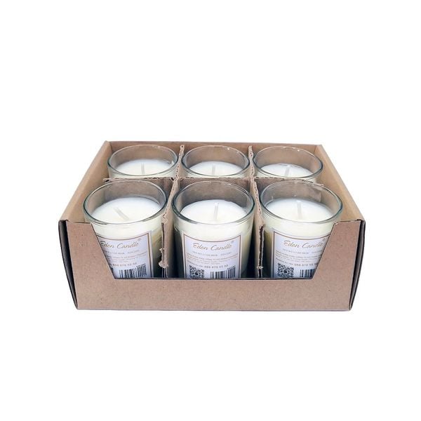 Hộp 6 nến ly votive 50gr EDC2201 (Vàng nhạt /Kem /Ivory, Không hương)