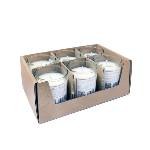 Hộp 6 nến ly votive 50gr EDC2201 (Vàng nhạt /Kem /Ivory, Không hương)