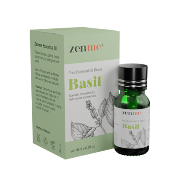 Lọ tinh dầu thiên nhiên Organic Zenme ZEN1995 10ml Basil (Húng Quế)