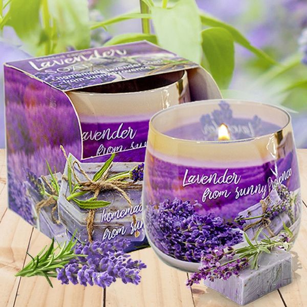 Ly nến thơm Bartek Candles BAT6540 Lavender Fields 100g (Hương oải hương)