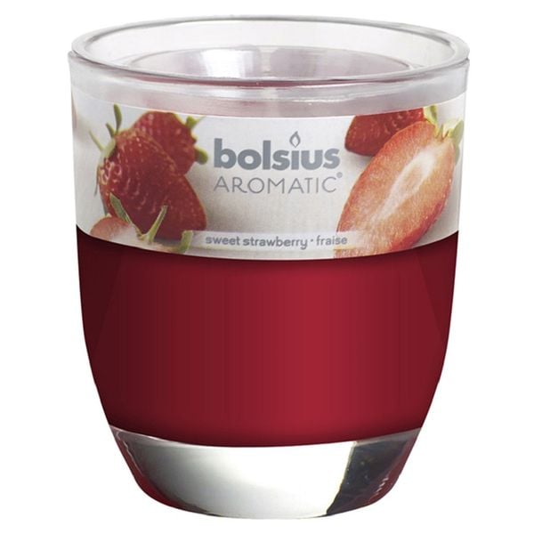 Ly nến thơm Bolsius BOL7563 Strawberry 295g (Hương dâu tây)
