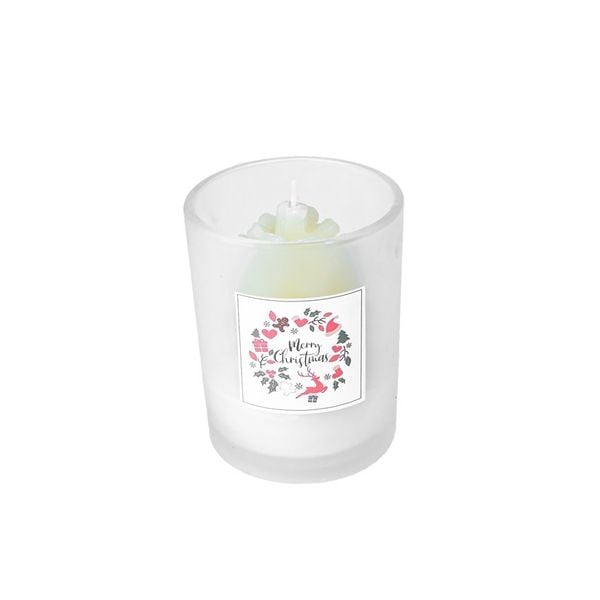 Ly nến thơm hình quả thông Noel đổi màu đèn Led LED6361 (Trắng nền xanh lá)