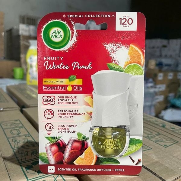 Bộ Tinh Dầu Cắm Điện Air Wick AWK4766 Fruity Winter Punch 19ml (Hương cam, chanh, đinh hương)
