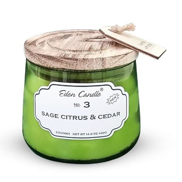 Nến thơm Sage Citrus & Cedar Eden Candle EDC0001 (No. 3, Hũ 420gr)