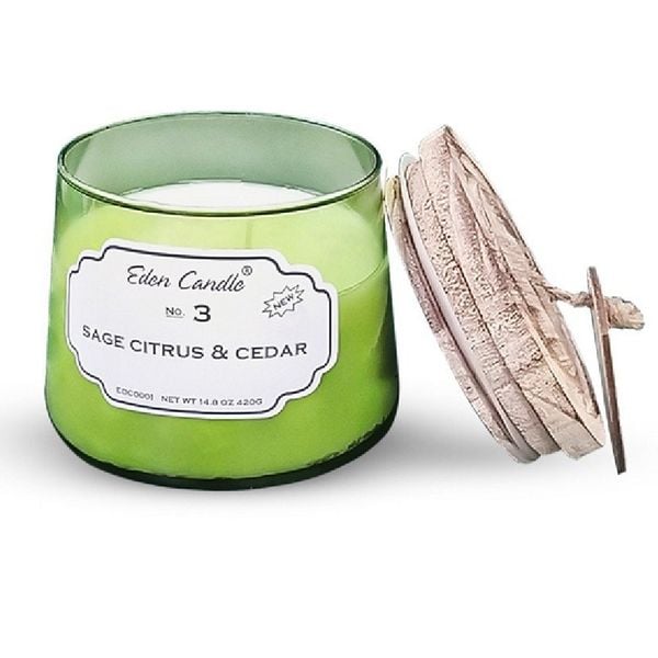 Nến thơm Sage Citrus & Cedar Eden Candle EDC0001 (No. 3, Hũ 420gr)