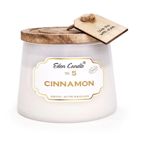 Nến thơm Cinnamon Eden Candle FTRAMART EDC0001 (No. 5, Hũ 420gr)