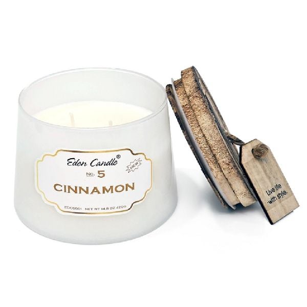 Nến thơm Cinnamon Eden Candle FTRAMART EDC0001 (No. 5, Hũ 420gr)