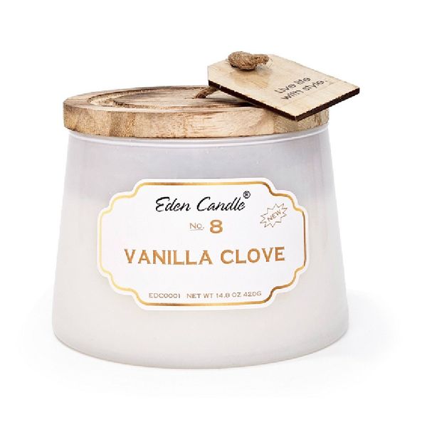 Nến thơm Vanilla Clove Eden Candle FTRAMART EDC0001 (No. 8, Hũ 420gr)