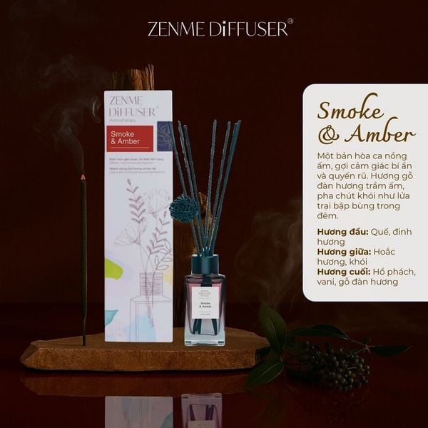 Tinh dầu tán hương Zenme ZEN7249 Smoke & Amber 80ml