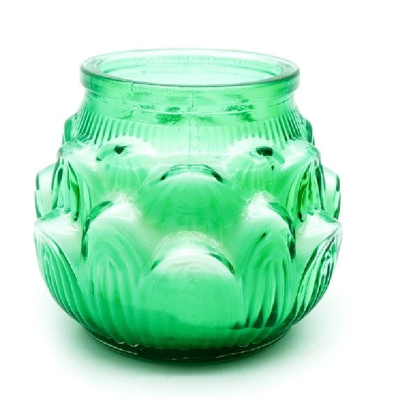 Hũ nến thơm hình hoa sen Lucky Prayer EDC0702 cháy 80 giờ (Xanh lá, Có nắp đậy)