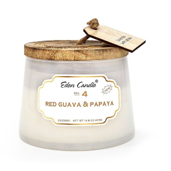 Nến thơm Red Guava & Papaya Eden Candle FTRAMART EDC0001 (No. 4, Hũ 420gr)