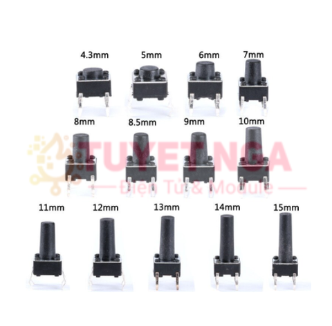 Nút Nhấn 4 Chân 6x6x15mm