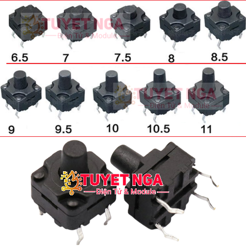 Nút Nhấn 4 Chân 12x12x7mm Chống Nước