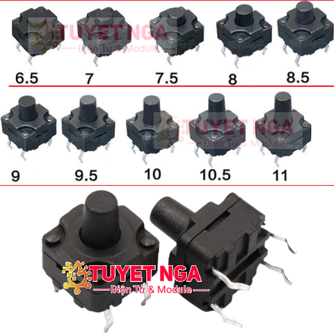 Nút Nhấn 4 Chân 12x12x7.5mm Chống Nước
