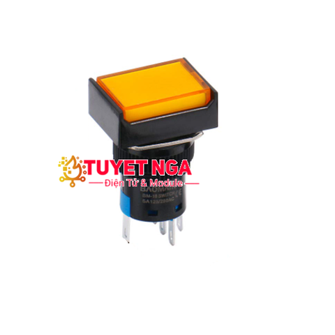 LA16-DA Nút Nhấn Giữ Vàng 16mm 220V