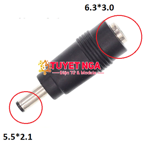 Đầu Chuyển DC 5.5x2.1mm sang 6.3x3.0mm