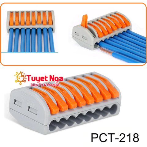 PCT-218 Đầu Nối Dây Điện 8 Lỗ