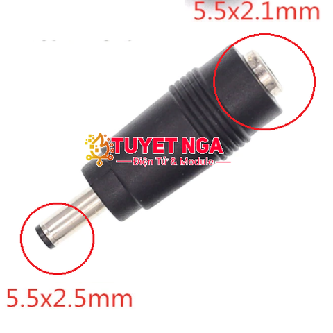 Đầu Chuyển DC 5.5x2.1mm sang 5.5x2.5mm