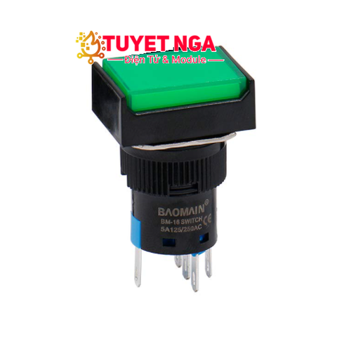 LA16-DM Nút Nhấn Nhả Xanh 16mm 220V