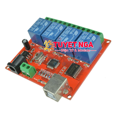 Module 4 Relay 12V Điều Khiển Qua Cổng USB