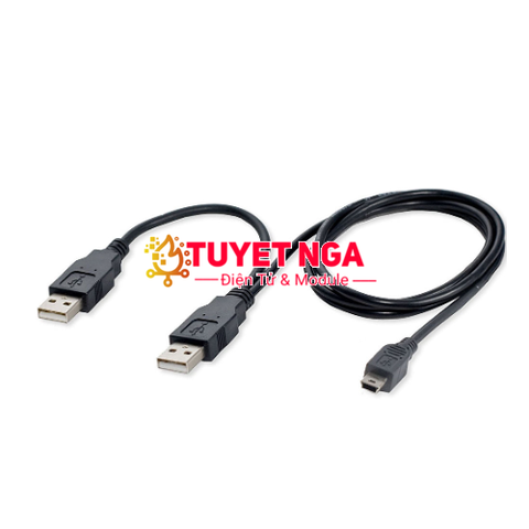 Cáp Chuyển 2 Đầu USB Sang USB Mini