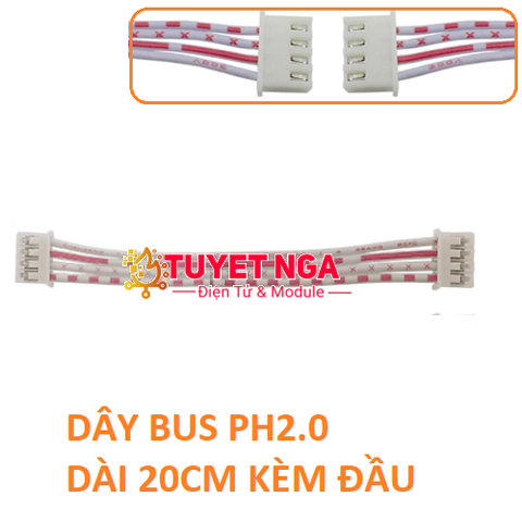 PH2.0 Dây Bus 4 Pin Dài 20cm