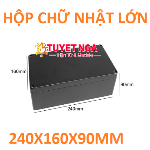 Hộp Chữ Nhật Lớn Đen 240x160x90mm
