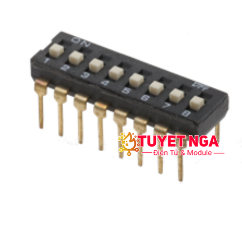 Công Tắc Gạt 8 Bit Dip Switch 2.54mm Màu Đen