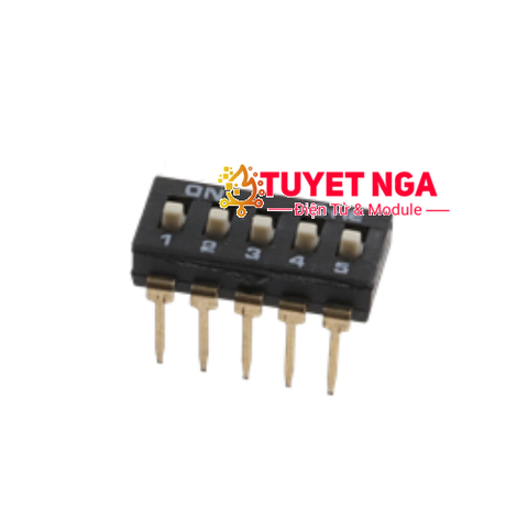 Công Tắc Gạt 5 Bit Dip Switch 2.54mm Màu Đen