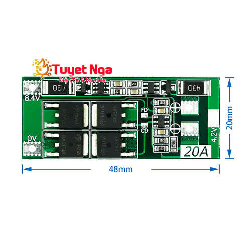 Mạch Sạc Cân Bằng Bảo Vệ Pin 2S 20A