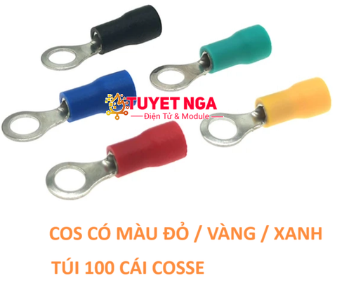 RV5.5-8 Đầu Cos Tròn 5.5-8 Phủ Nhựa (túi 100pcs)