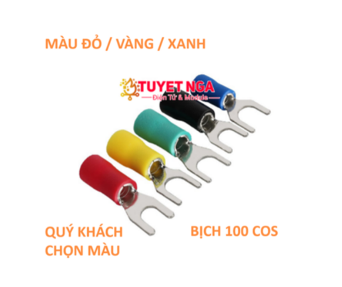 SV5.5-6 Đầu Cos Chỉa Chữ Y5.5-6 Phủ Nhựa (túi 100pcs)