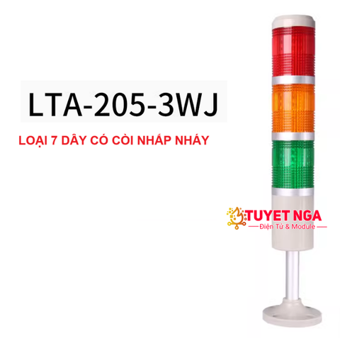 LTA-205-3WJ Đèn Tháp Tín Hiệu Nhấp Nháy Có Còi 24V