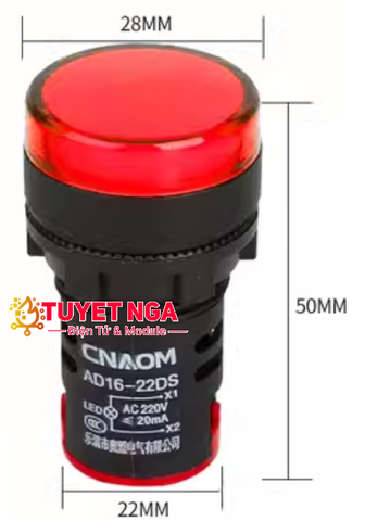 AD16-22DS Đèn Báo Đỏ 22mm 12V