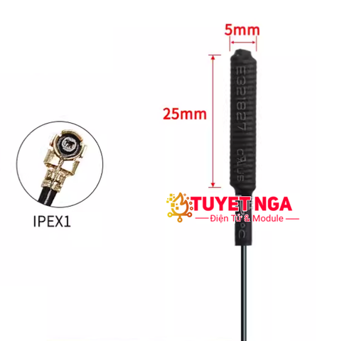 Anten 433Mhz 3dBi IPEX1 Dài 10cm