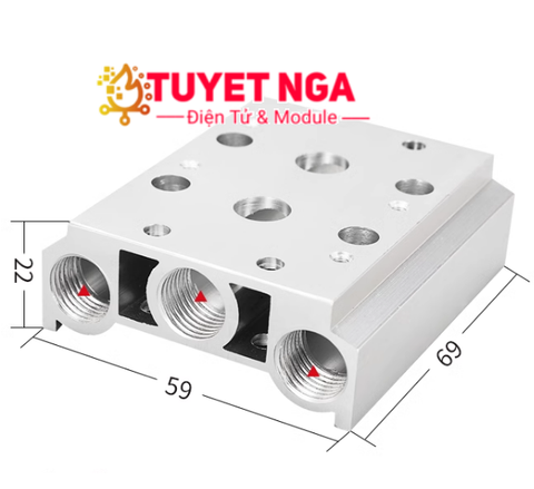 200M-2F Đế Van Điện Từ 5/2 4V210 G1/4 Ren 12.5mm