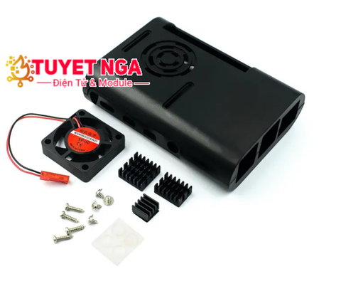 Hộp Raspberry Pi 4 Có Quạt Đen