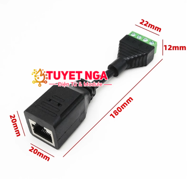 Đầu Chuyển RJ45 Cái Sang Terminal 4 Chân – ĐIỆN TỬ TUYẾT NGA